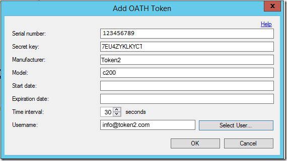 Configuring Microsoft Azure MFA on-premises server to work with Token2 classic tokens