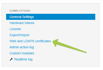 TOTPRadius - Web Server and LDAPS certificates