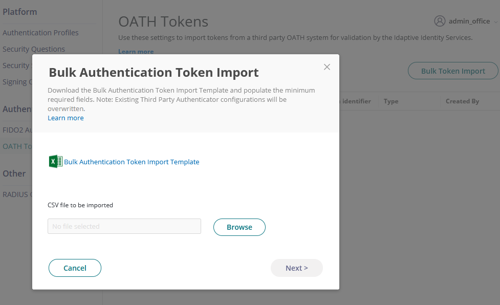 Importing classic Token2 tokens to Cyberark Idaptive