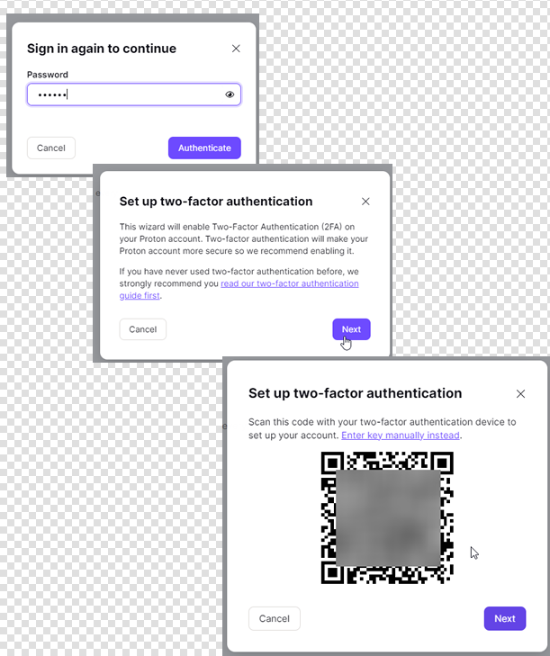 Hardware token for two factor authentication in ProtonMail