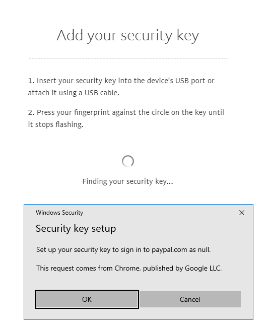 Security your PayPal account with Token2 FIDO Security keys