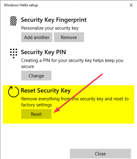 Managing FIDO2 Keys using Windows Control Panel