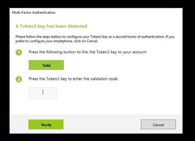 Enrolling and using Token2 USB Security keys with UserLock MFA