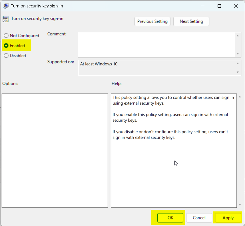 Using Token2 FIDO2 security keys as the default sign-in option for Windows (Registry modification method)